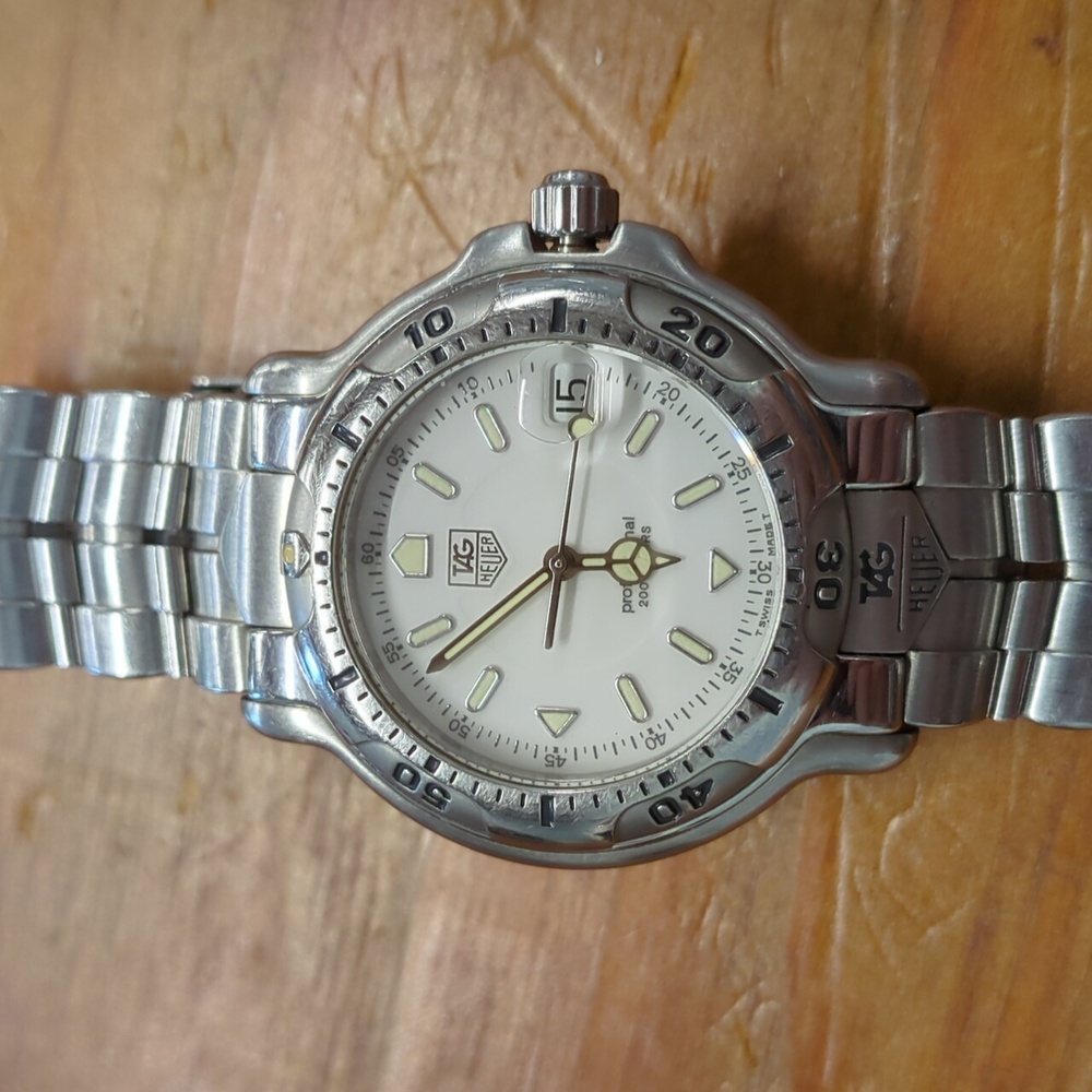 Men's Tag Heuer 40mm Silver Bracelet and White Dial - Picture 2 of 6